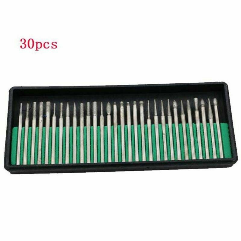 30 Diamond Rotary Power Burr Drill Engraving Carving Bits Set Tool for Brick eBay