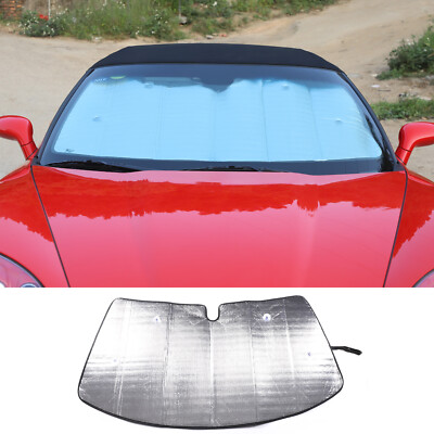 Silver Front Window Sunshade Visors UV Block Cover For Corvette C6 2005-2013