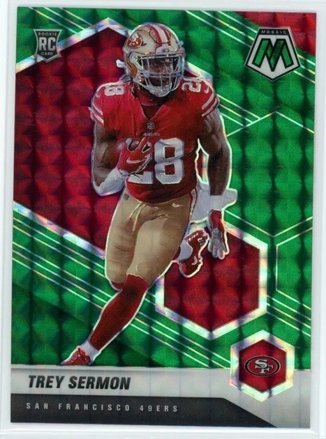 TREY SERMON 2021 Panini Mosaic Green Prizm RC #324 49ers Colts Buckeyes