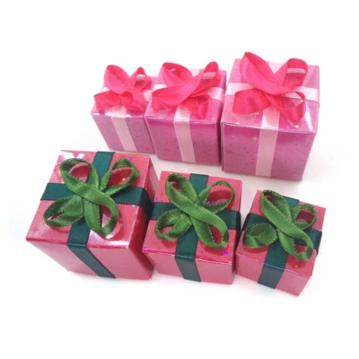 MARKENLOS 3 St. Puppenhaus 1:6 Maßstab Miniatur Geschenkboxen Set Weihnachten Dame Zubehör