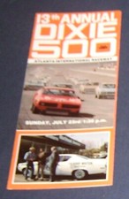 1972 Atlanta International Raceway 13th Annual Dixie 500 Pamphlet