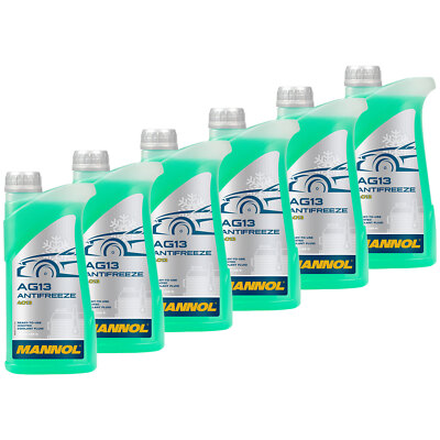 Kühlerfrostschutz MANNOL Hightec Antifreeze 6x 1 Liter Fertiggemisch -40°C grün