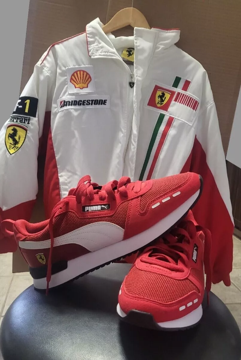 MENS PUMA x FERRARI SF RACE R78 F1 ROSSO RED SCUDERIA SHOE w F1 JACKET