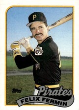 1989 Topps #303 Felix Fermin Stamped Buybacks Silver - Pittsburgh Pirates