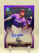 2023 Bowman Chrome 1st Jesus Bugarin Purple Refractor Auto 95/250 ROOKIE RC SP