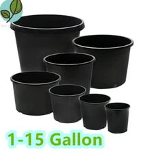 1-15Gallon Premium Black Plastic Nursery Plant Container Garden Planter Pots