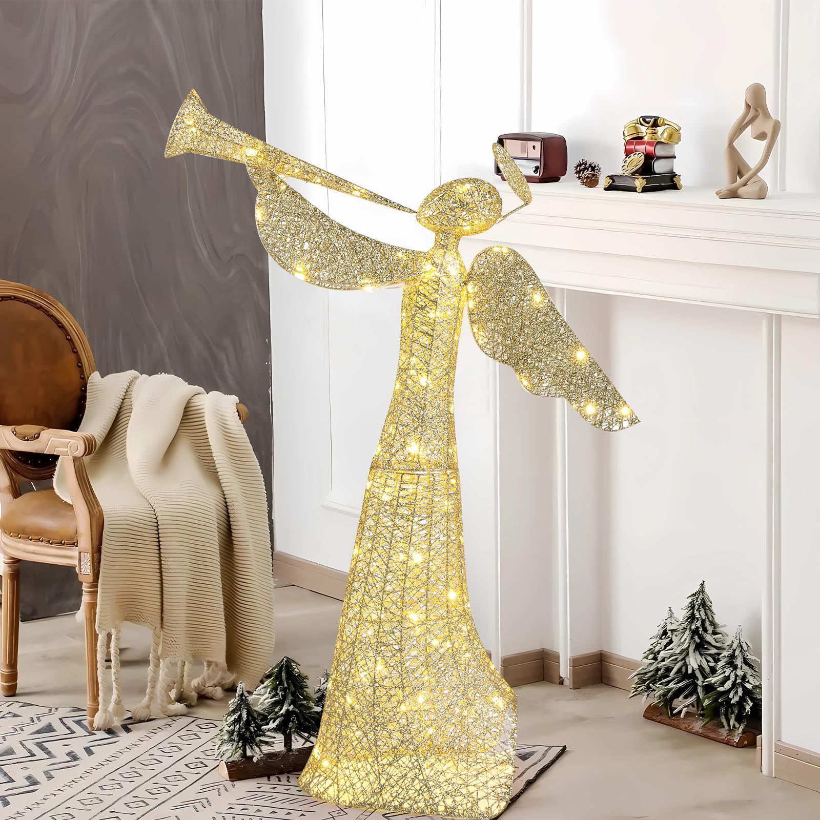 4ft Angel Christmas Decoration Outdoor Indoor Décor w/ 130 LED Warm White Light