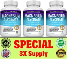 Magnesium Glycinate 525 MG Complex High Absorption Mag Supplement Magnesium 3 Mo