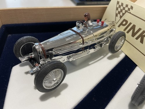 Pink-Kar Chrome Bugatti 59&Auto Union Type C Slot Car 1:32 NIB From Spain w Box - Picture 2 of 12