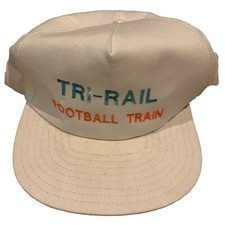 Vintage Hat SnapBack Tri Rail Football Train White Made In USA Hat