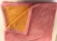 Katie Little BABY BLANKET Fuchsia Pink & Orange Double-Sided 30x40 Kidsline