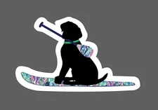 Dog Paddle Board Sticker Lab Waterproof