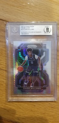 2021-22 Panini Prizm Hyper #313 Ziaire Williams RC Auto BGS Auth