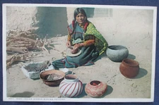 ca1910 Moki Indian Woman Making Pottery Postcard