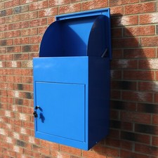 Medium Parcel Delivery Drop Box Lockable Home Storage Post Box Blue with 5 Keys 