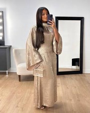 Muslim Women Long Dress Maxi Robe Abaya Dubai Kaftan Dubai Turkey Evening Party