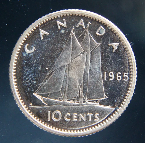 Canada, 10 cents, 1965 Silver coin(0.800), AUNC