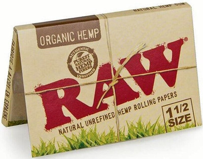 Raw Rolling Papers 1 1/2 Organic Unrefined 32 LVS/PK 1 Pack *USA SHIPPED*