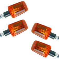 4x Universel Mini Clignotant Moto " Classique " 12V/21W Orange devant Arrière E