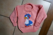 HAND KNITTED  FROM FRANCE  JEMIMA PUDDLEDUCK  JUMPER - 22IN CHEST 2-3 YRS