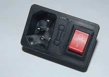 2PCS IEC C14 Panel Mount Rocker Switch Fuse Holder Power Socket AC 250V 10A