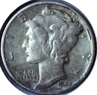 1944 P MERCURY DIME - 90% SILVER - 17.9 mm - 2.50 g - DM 029