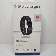 Fitbit Charge 2 Heart Rate Monitor Fitness Wristband Tracker Black Size L NEW