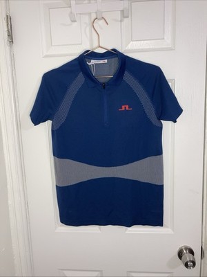 New J Lindeberg Women s Alizee Seamless Team USA Polo Shirt Navy Size Medium