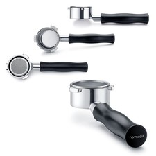 Normcore 54mm stainless steel Portafilter and basket w/ Blk Anodized Handle