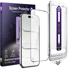 2 Pack Tempered Glass Screen Protector for iPhone 17 Air, Auto Alignment Tool...