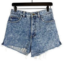 Vintage Guess Womens USA Acid Wash Denim Shorts High Rise - Size 30