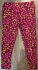 LuLaRoe Women's Multicolor Leggings Size TC2 Burgundy Gold Pink Floral Print — photo 1