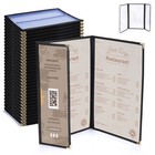 WeChef 30 Pcs Menu Covers 8.5x14" 2 Page 4 View & 4.25x14" Half Page Wine List — photo 1
