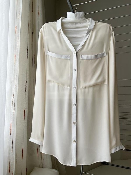 Women Armani Jeans Shirt Beige Viscose 38 / M / 46
