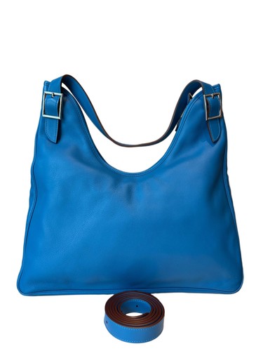 Vintage Hermes Massai Cut Leather Shoulder Bag Blue Silver-Tone eBay AG