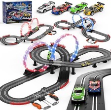 3 IN 1 Slot Car Race Track Sets with 4 High Speed Slot Cars, Electric Race Car T