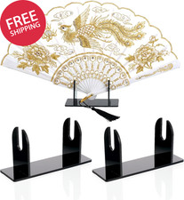 2 Pcs Acrylic Fan Display Stand, Folding Japanese Chinese Hand Fan Stand Easel,