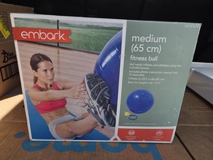 Embark Blue Fitness Pilates Yoga Ball Embark Medium Size New Pump Included