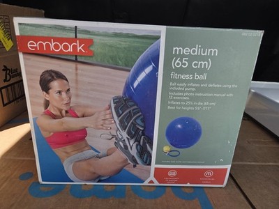 Embark Blue Fitness Pilates Yoga Ball Embark Medium Size New Pump Included