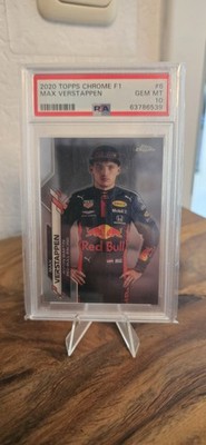 2020 TOPPS CHROME FORMULA ONE F 1  Max Verstappen portrait base PSA 10 