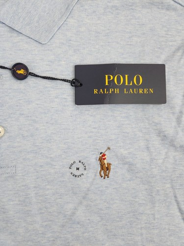 Polo Ralph Lauren Custom Slim Fit Soft Touch Blue Polo Shirt Men's Size Medium - Afbeelding 4 van 11