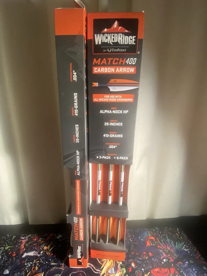 Flechas de carbono Wicked Ridge Match 400 Alpha-Nock, 20 pulgadas, ¡¡paquete de 6 X2!! (12 flechas) Foto 2 de 4