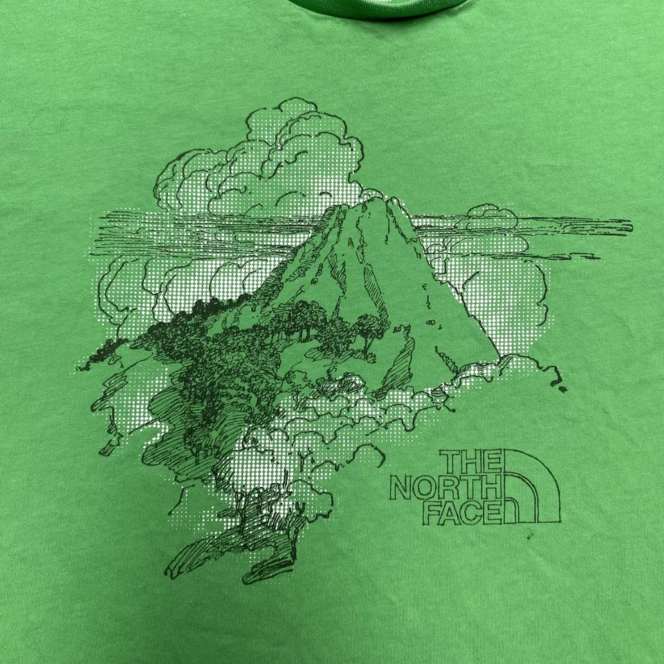 Camisa North Face Para Hombres XL Verde Montaña Gráfico Aire Libre Senderismo Camiseta Primavera 2012 Foto 2 de 4
