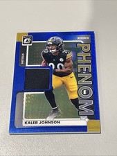 2025 Donruss Optic Football Rookie Phenom Blue Hyper Kaleb Johnson RC #RPBH-KJN