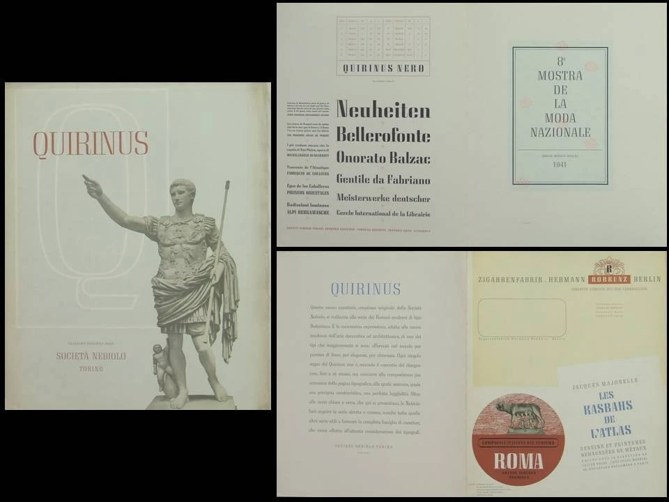 QUIRINUS -FONDERIE NEBIOLO TORINO- CATALOGUE 1939- TYPOGRAPHIE, ALESSANDRO BUTTI - Photo 1/1