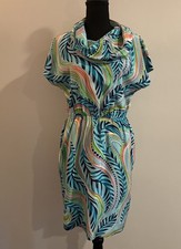 LILLY PULITZER HARLOW Dress Sea me silk lined cowl neck in turquoise  XS Vintage