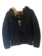 Tommy Hilfiger Women s Navy Blue Hooded Puffer Jacket Fleece Size Small