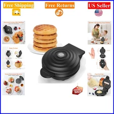 Mini 4-Inch Waffle Maker with Non-Stick Surface & Recipe Guide