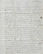 1843 Letter Rebecca Power Tillinghast, NYC, to Mrs. Mary Vinton, Warren, RI