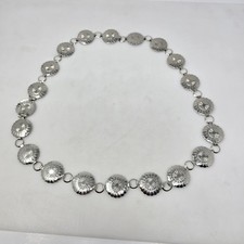 39.5 Inch SOUTHWESTERN Concho Chain Belt Design Silver Tone